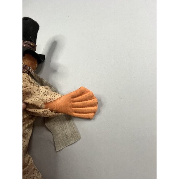 Pumpkin Head Scarecrow 21" Halloween Decoration Bean Bag Shelf Sitter Plush - Picture 8 of 8